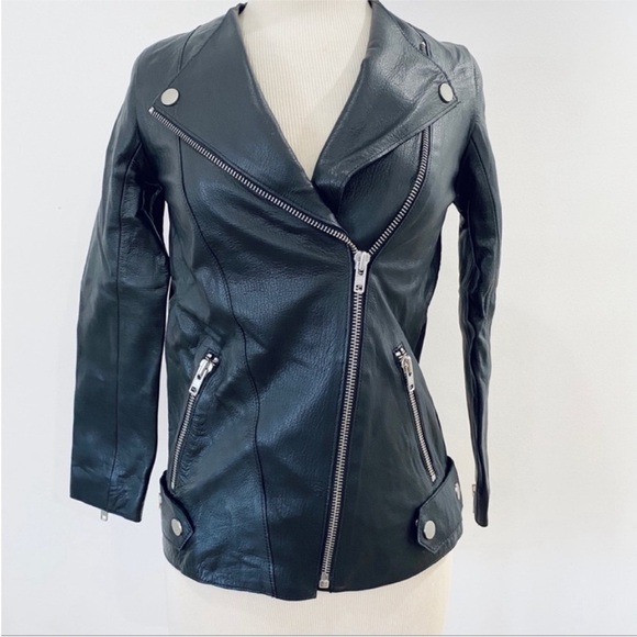 H&M genuine leather motorcycle jacket - Picture 3 of 8